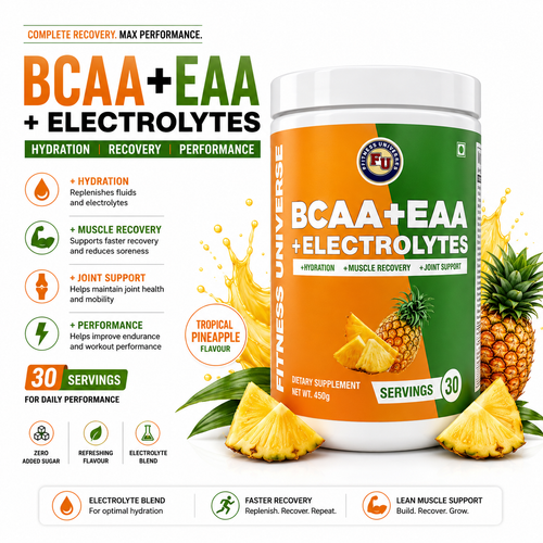 Fitness Universe® BCAA + EAA + Electrolyte Pineapple 450g